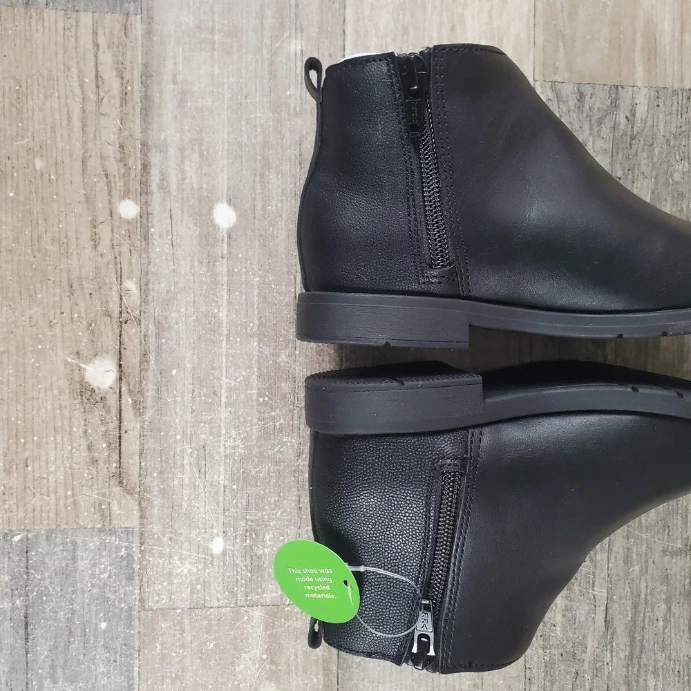 Stride Rite Carolyn Kids Bootie Sz 11.5 M Black Leather Side Zip Ankle Boots
